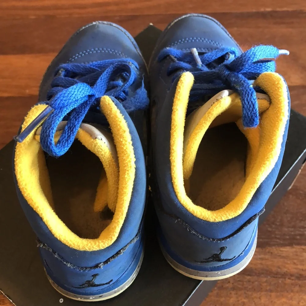 Air Jordan 5 Laney JSP TD CI3289-400 Toddler Boy’s Sneakers Size 10C Blue Yellow
